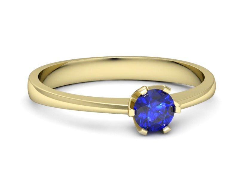 Złoty pierścionek z szafirem żółte złoto szafir - P15290zszc — zdjęcie 5