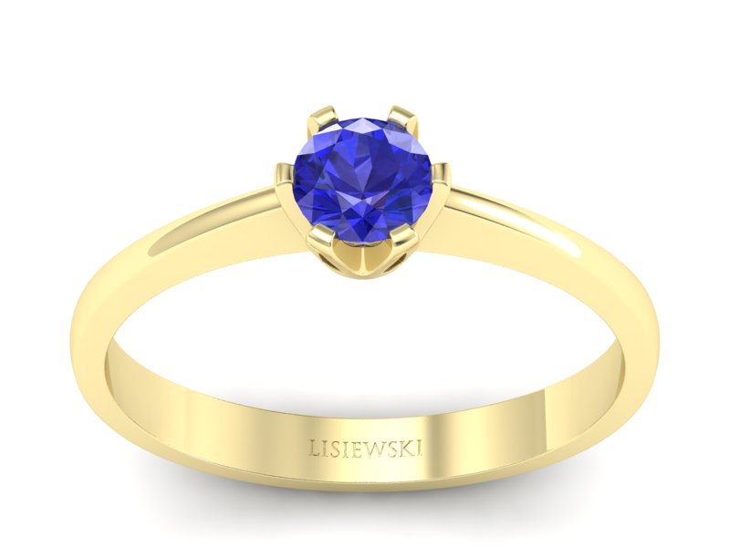 Złoty pierścionek z szafirem żółte złoto szafir - P15290zszc