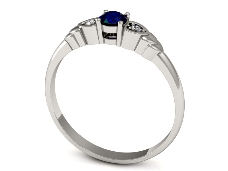 Pierścionek zaręczynowy z szafirem i brylantami - P15292bsz — zdjęcie 3