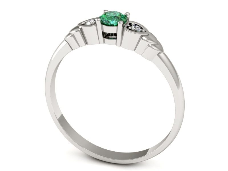 Złoty pierścionek ze szmaragdem i brylantami - P15292bszm — zdjęcie 3