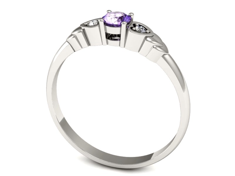 Pierścionek z tanzanitem białe złoto i brylantami - P15292bt — zdjęcie 3