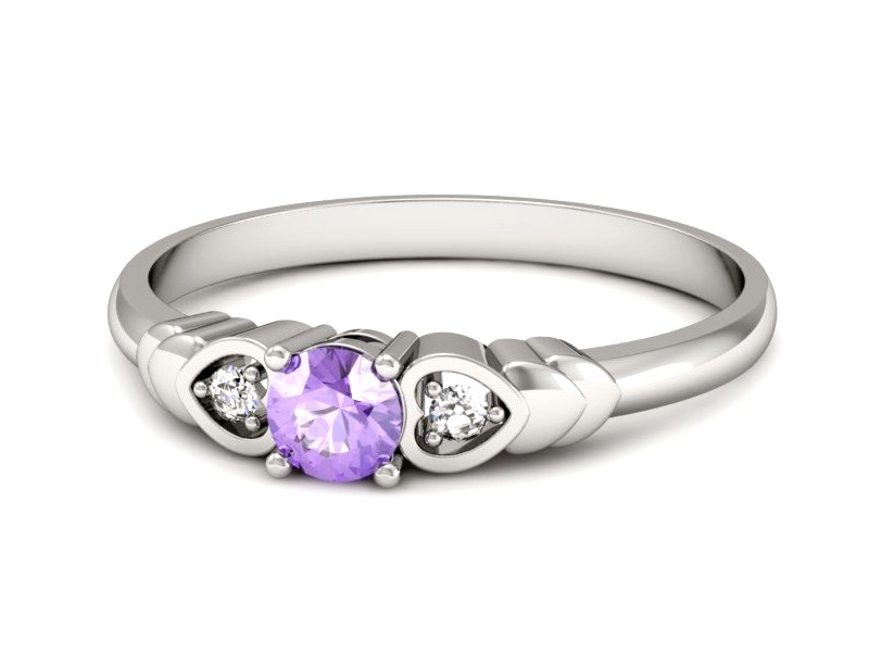 Pierścionek z tanzanitem białe złoto i brylantami - P15292bt — zdjęcie 2