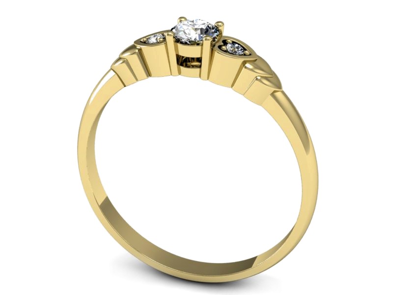 Złoty pierścionek z brylantami żółte złoto - P15292z — zdjęcie 3