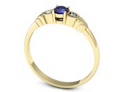 Złoty pierścionek z szafirem i diamentami złoto - P15292zszc - 3