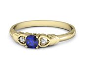 Złoty pierścionek z szafirem i diamentami złoto - P15292zszc - 2