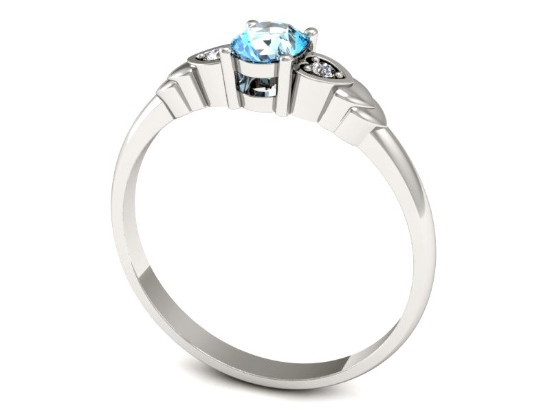 Złoty pierścionek z topazem i brylantami - P15293btp — zdjęcie 3