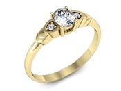 Złoty Pierścionek z diamentami żółte złoto 585 - P15293z - 4