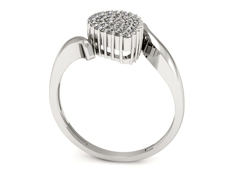 Pierścionek zaręczynowy z brylantami białe złoto - P15297b — zdjęcie 3