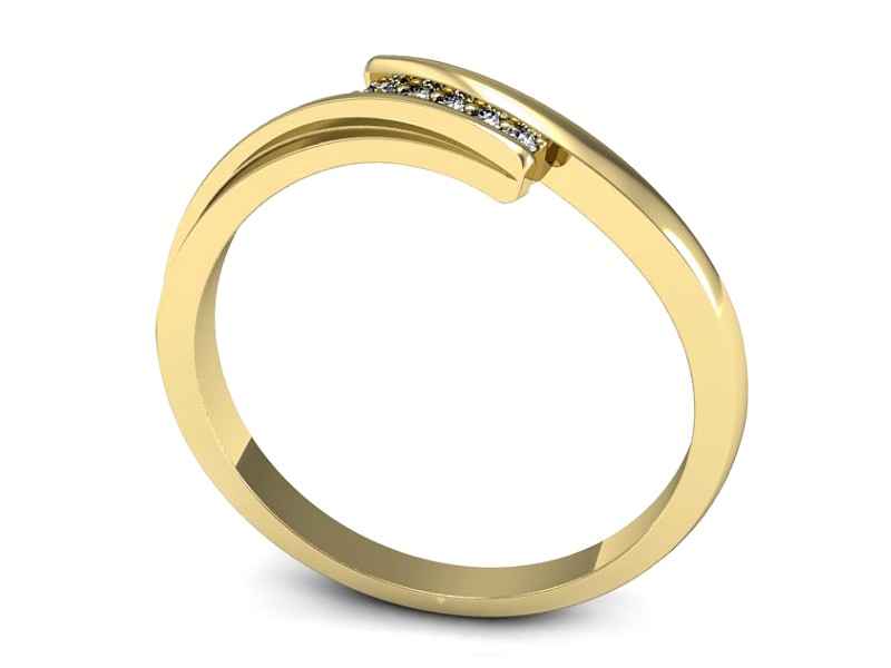 Złoty pierścionek z brylantami żółte złoto - P15298z — zdjęcie 3