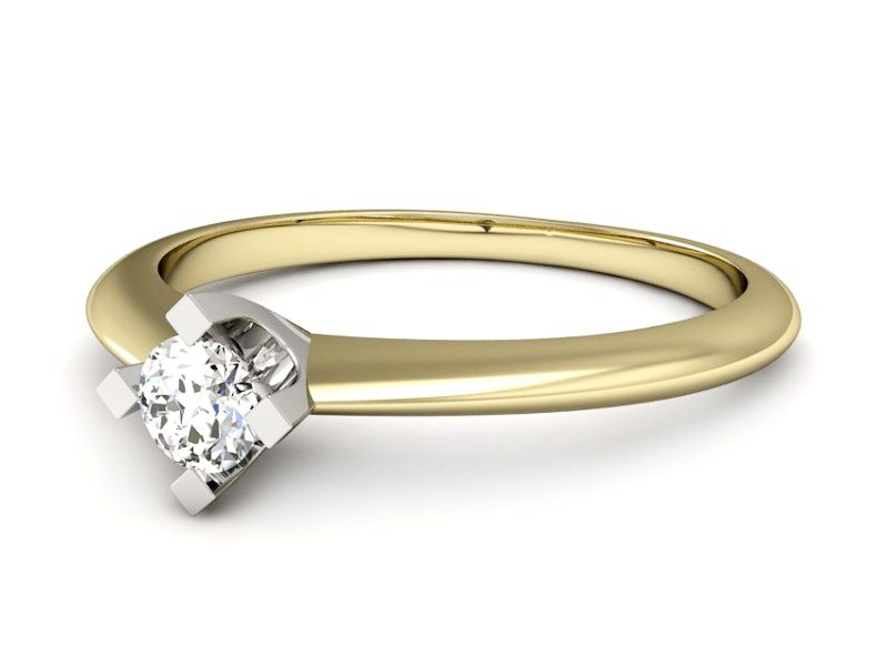 Pierścionek zaręczynowy z brylantem - P15300zb — zdjęcie 2