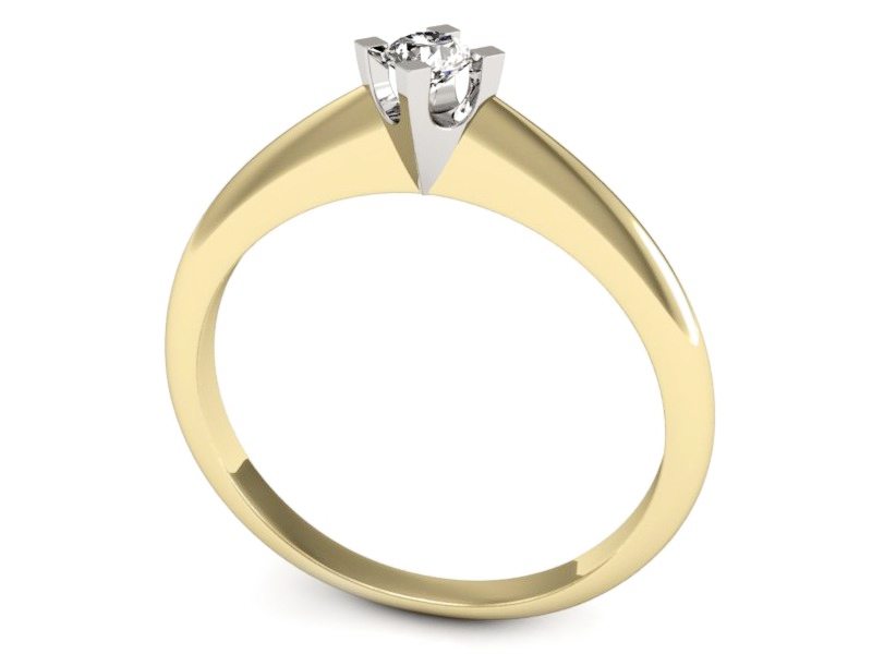 Pierścionek zaręczynowy z brylantem - P15300zb — zdjęcie 3