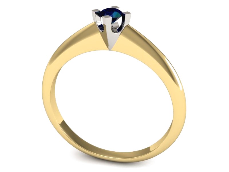Pierścionek z szafirem żółte i białe złoto - P15300zbsz — zdjęcie 3