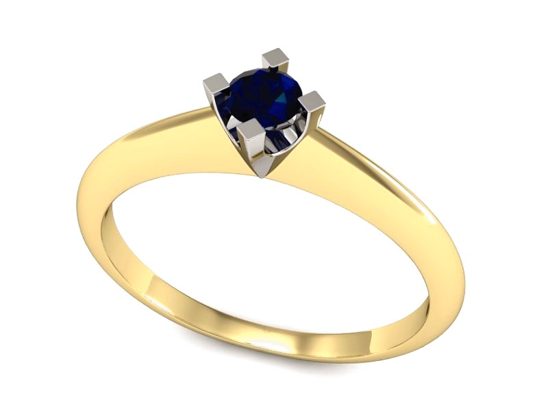 Pierścionek z szafirem żółte i białe złoto - P15300zbsz