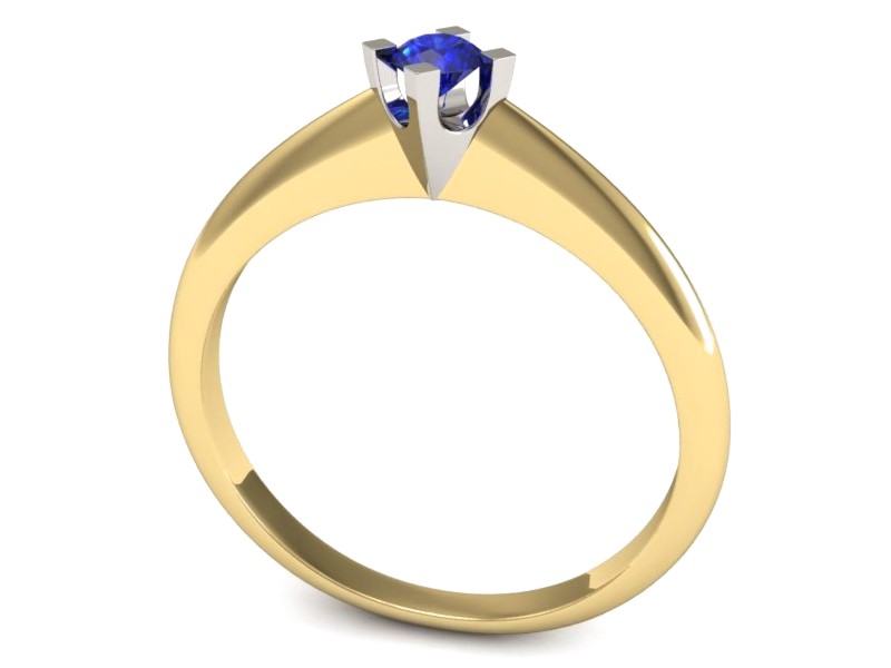 Pierścionek z szafirem żółte i białe złoto - P15300zbszc — zdjęcie 3
