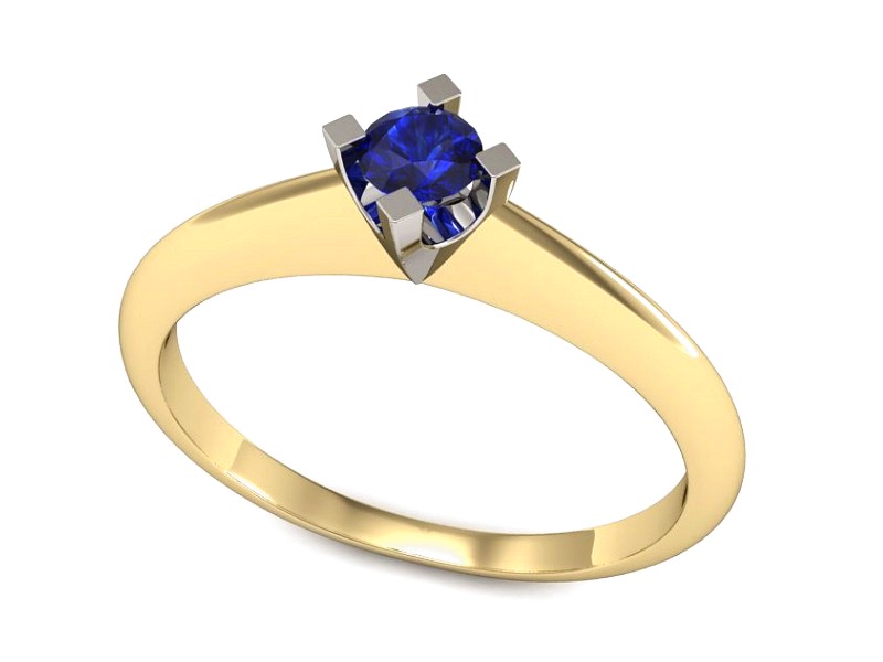Pierścionek z szafirem żółte i białe złoto - P15300zbszc