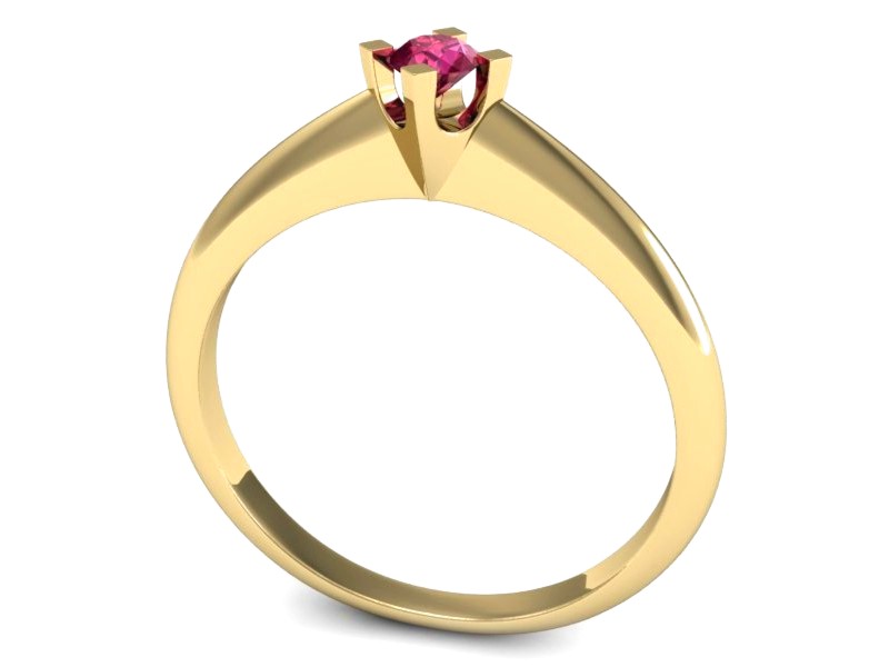 Złoty pierścionek z rubinem żółte złoto - P15300zr — zdjęcie 3