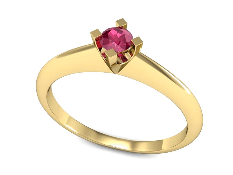 Złoty pierścionek z rubinem żółte złoto - P15300zr