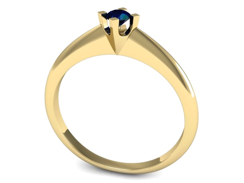 Złoty pierścionek z szafirem żółte złoto - P15300zsz — zdjęcie 3