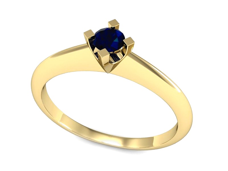 Złoty pierścionek z szafirem żółte złoto - P15300zsz