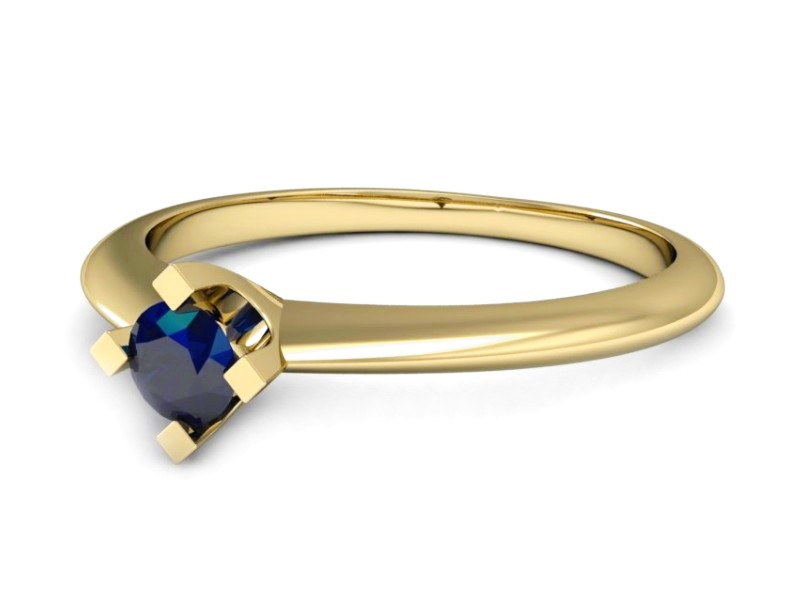 Złoty pierścionek z szafirem żółte złoto - P15300zsz — zdjęcie 2