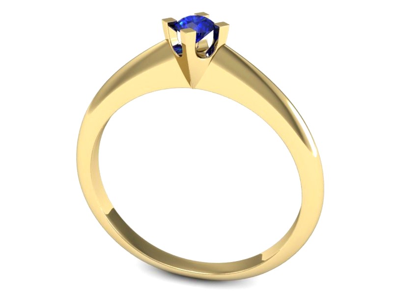 Złoty pierścionek z szafirem żółte złoto szafir - P15300zszc — zdjęcie 3