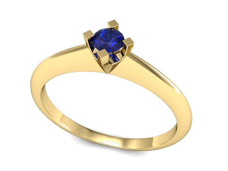 Złoty pierścionek z szafirem żółte złoto szafir - P15300zszc
