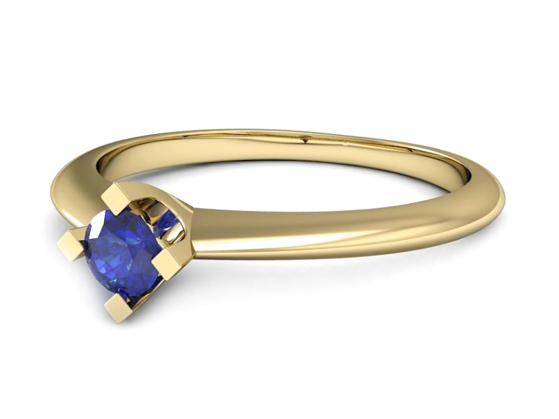 Złoty pierścionek z szafirem żółte złoto szafir - P15300zszc — zdjęcie 2