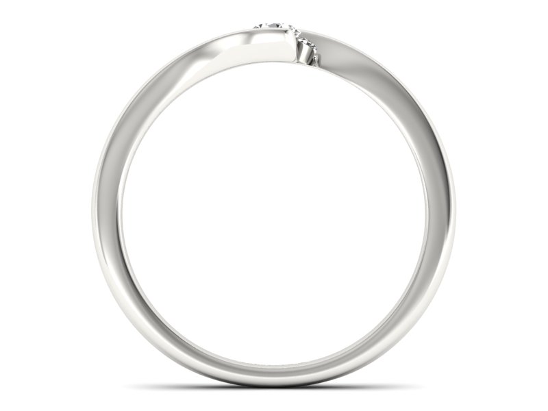 Złoty pierścionek z brylantem białe złoto - P15301b — zdjęcie 2
