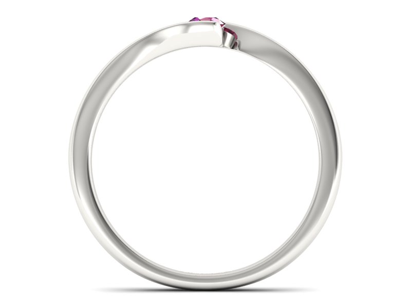 Złoty pierścionek z rubinem białe złoto - P15301br — zdjęcie 2
