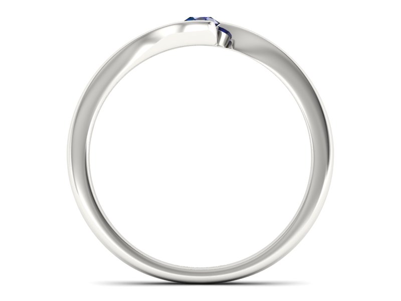 Złoty pierścionek z szafirem białe złoto - P15301bsz — zdjęcie 2
