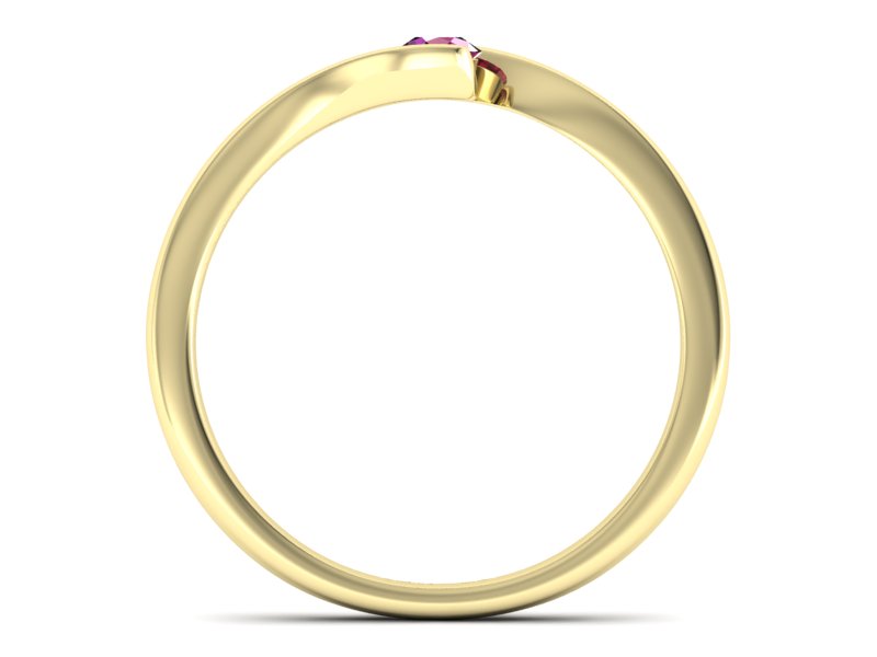Złoty pierścionek z rubinem żółte złoto - P15301zr — zdjęcie 2