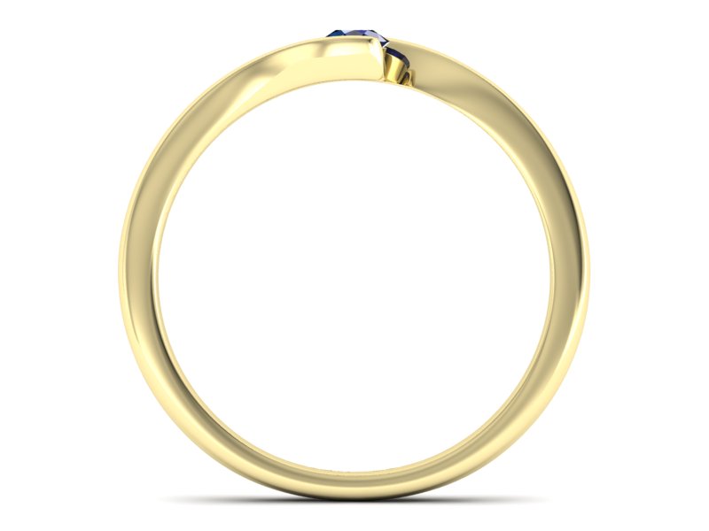 Złoty pierścionek z szafirem żółte złoto - P15301zsz — zdjęcie 2