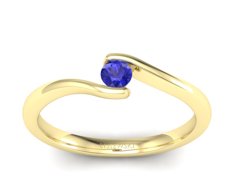 Złoty pierścionek z szafirem żółte złoto szafir - P15301zszc