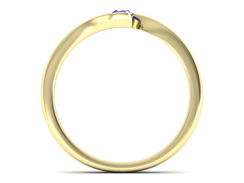 Złoty pierścionek z szafirem żółte złoto szafir - P15301zszc — zdjęcie 2
