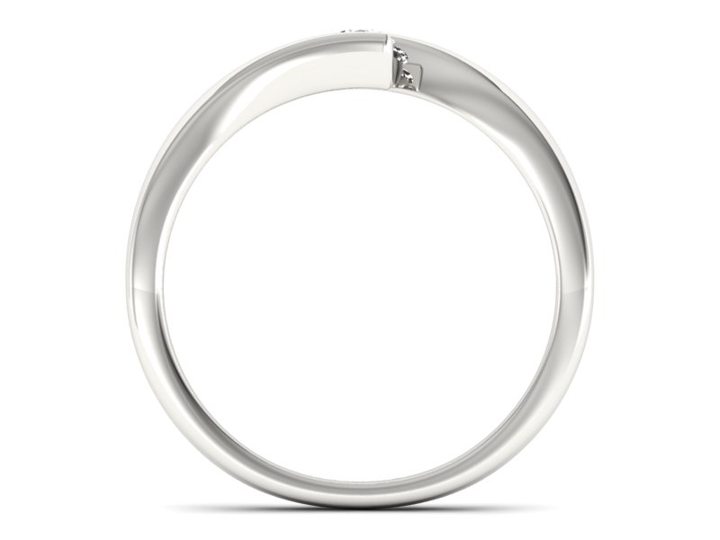Złoty pierścionek z brylantem białe złoto - P15302b — zdjęcie 2