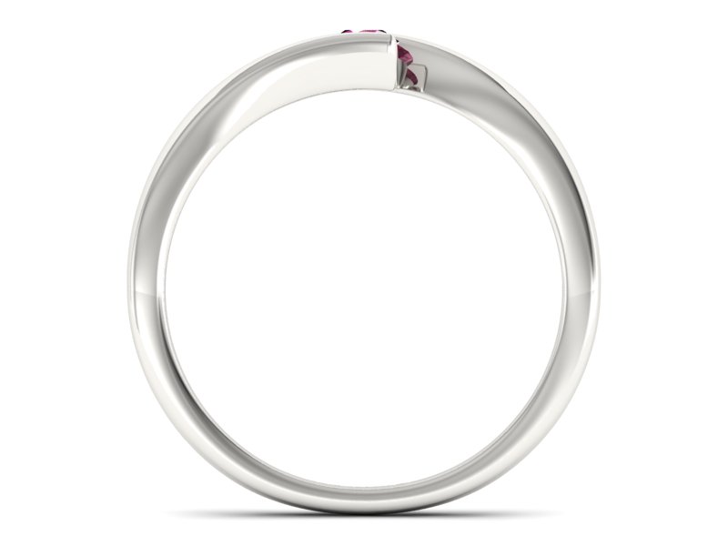 Złoty pierścionek z rubinem białe złoto - P15302br — zdjęcie 2