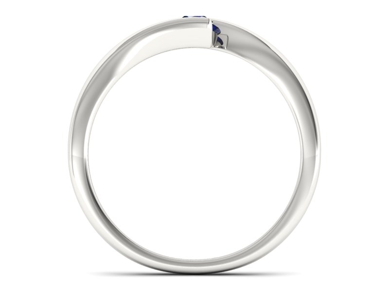 Złoty pierścionek z szafirem białe złoto - P15302bsz — zdjęcie 2
