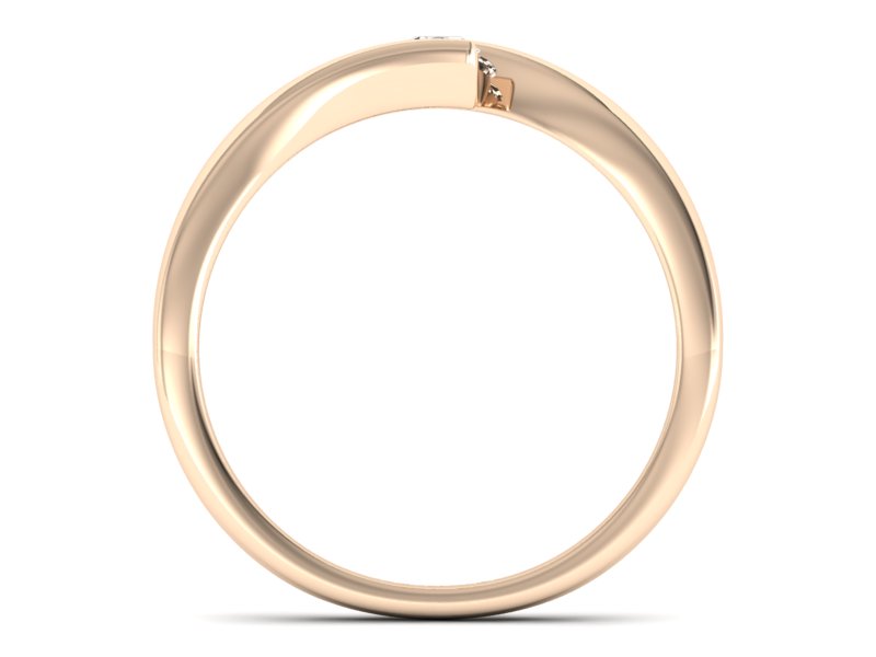Złoty pierścionek z brylantem różowe złoto - P15302c — zdjęcie 2