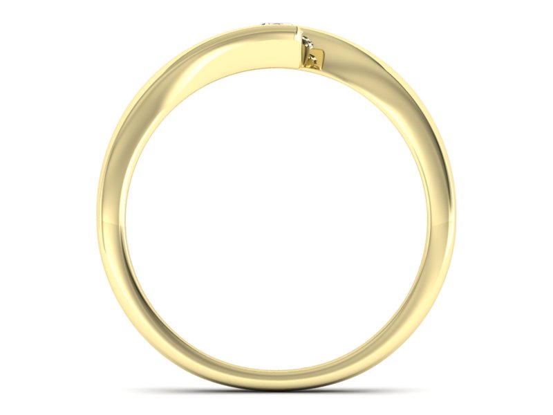 Złoty pierścionek z brylantem żółte złoto - P15302z — zdjęcie 2