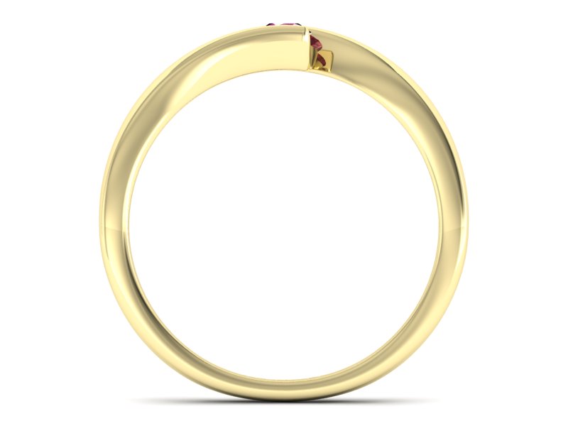 Złoty pierścionek z rubinem żółte złoto - P15302zr — zdjęcie 2