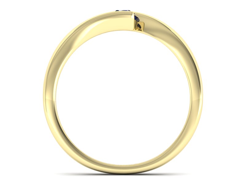 Złoty pierścionek z szafirem żółte złoto - P15302zsz — zdjęcie 2