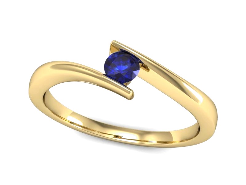 Złoty pierścionek z szafirem żółte złoto szafir - P15302zszc — zdjęcie 4