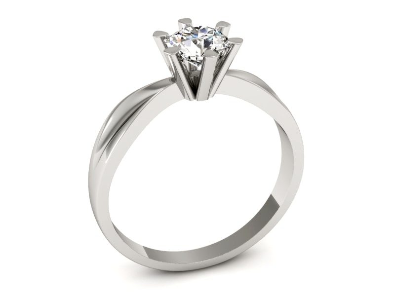 Złoty pierścionek z brylantem białe złoto - P15303b — zdjęcie 3