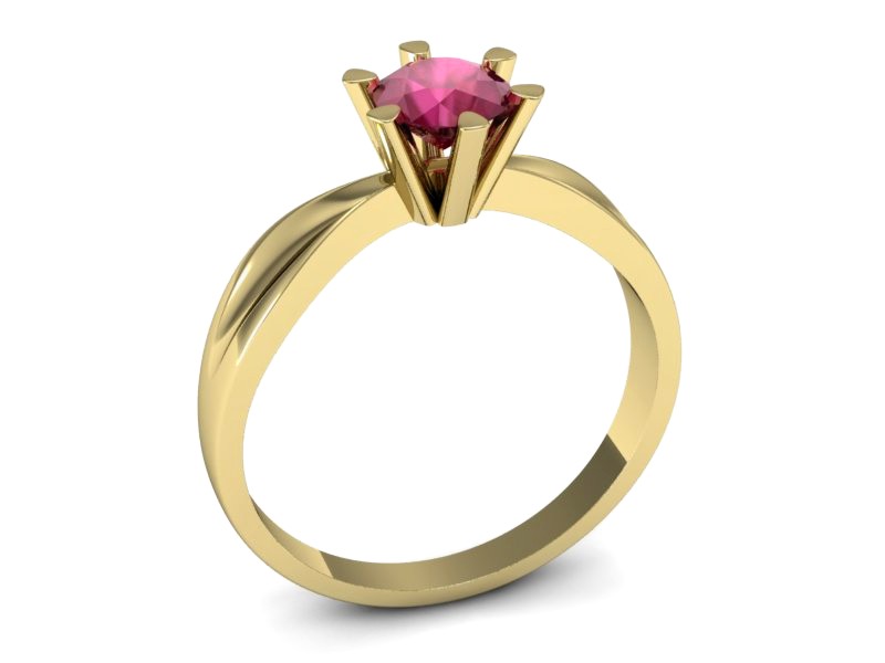 Złoty pierścionek z rubinem żółte złoto - P15303zr — zdjęcie 3