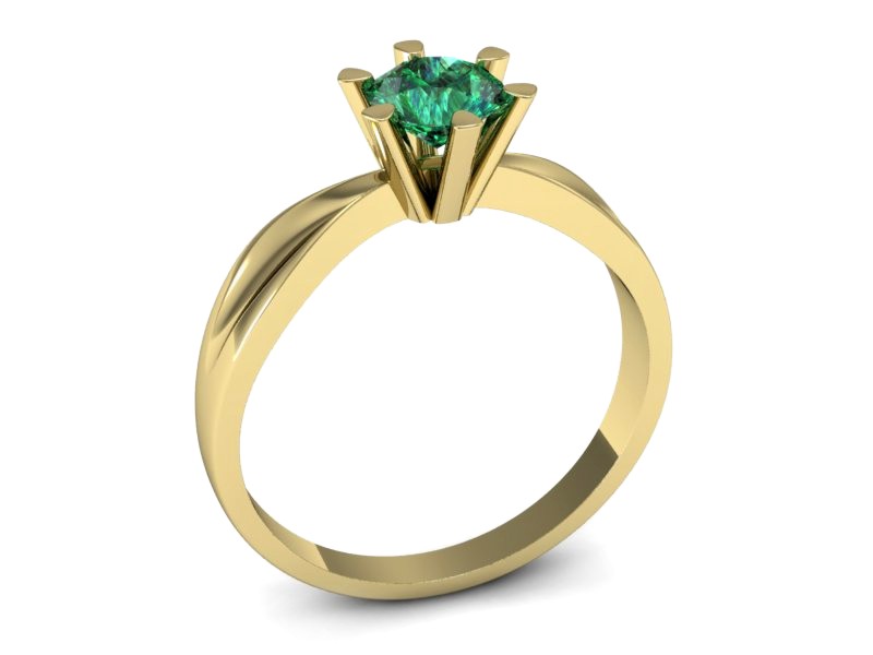 Złoty pierścionek ze szmaragdem żółte złoto - P15303zsm — zdjęcie 3