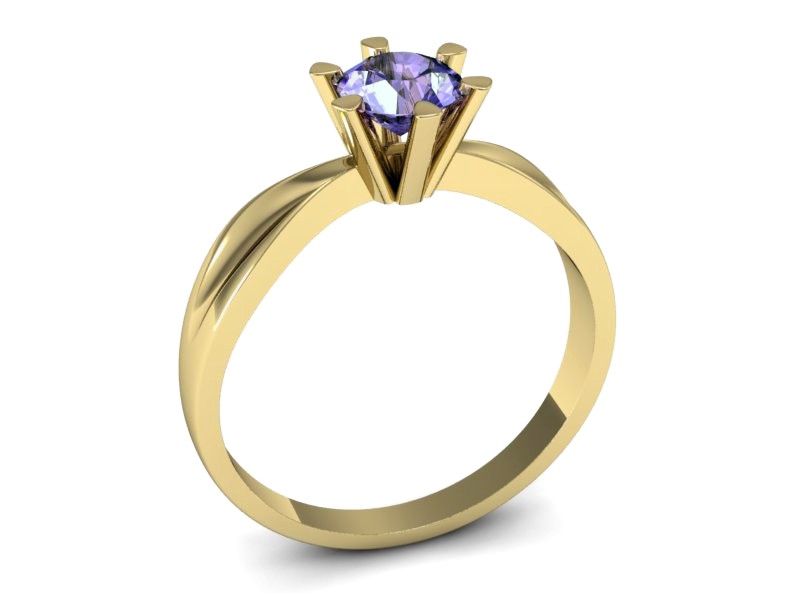 Złoty pierścionek z tanzanitem żółte złoto - P15303zt — zdjęcie 3