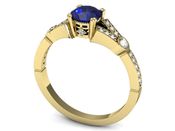 Złoty pierścionek z szafirem i diamentami złoto - P15304zszc - 3