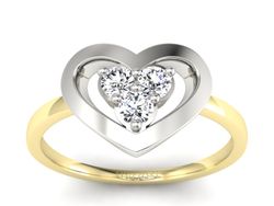 Pierścionek z diamentami żółte i białe złoto - P15307zb