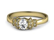 Złoty Pierścionek z diamentami żółte złoto 585 - P15309z - 2