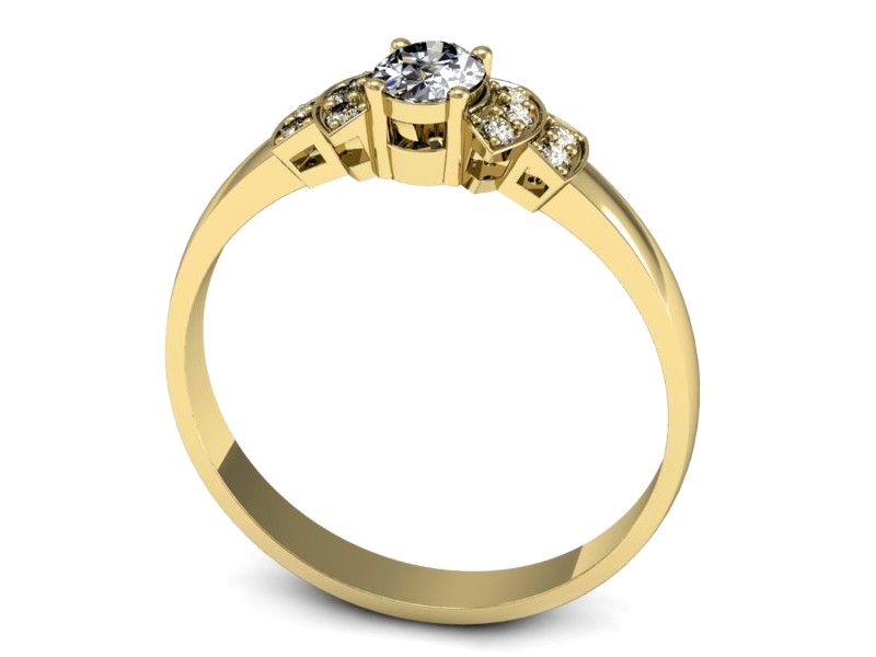 Złoty Pierścionek z diamentami żółte złoto 585 - P15309z - 3